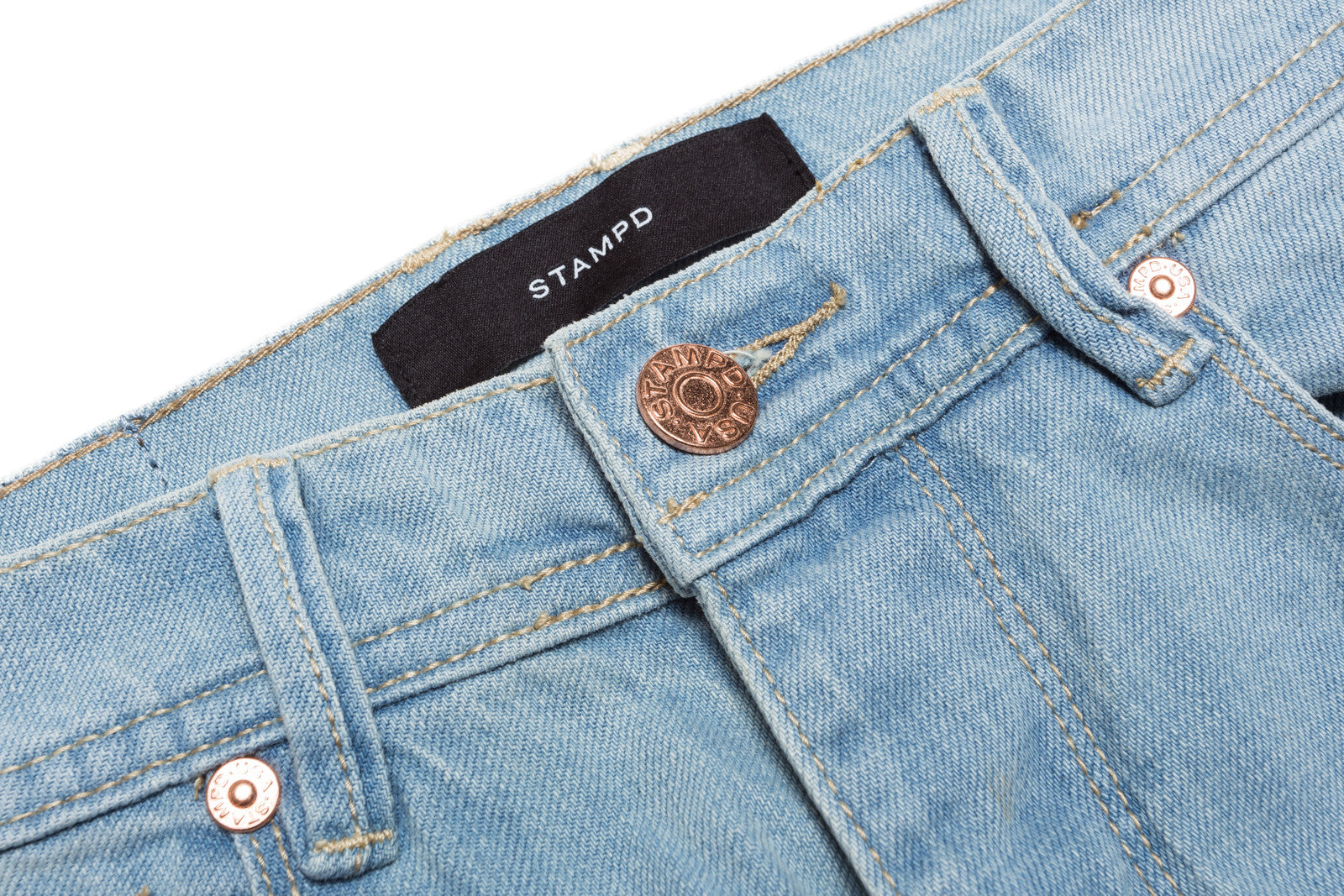 Stampd Distressed Moto Denim - Indigo