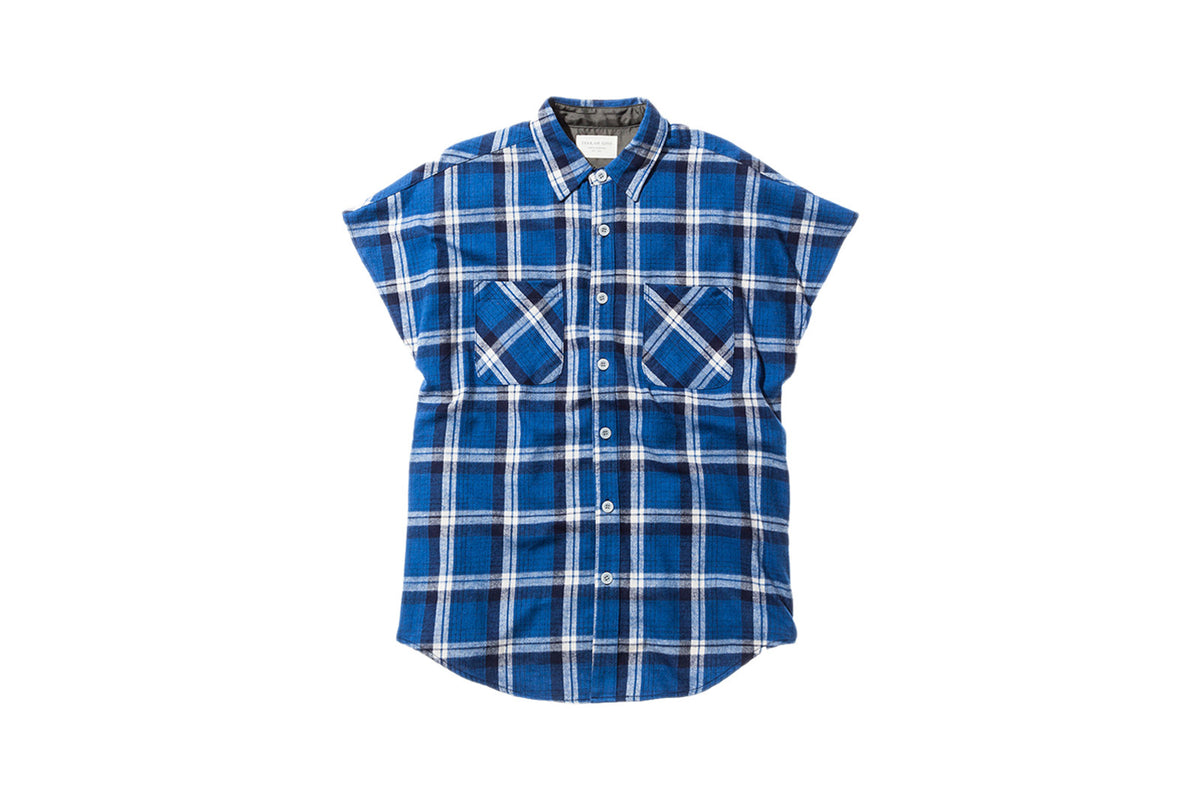 Fear of God Sleeveless Flannel Shirt - Blue – Kith