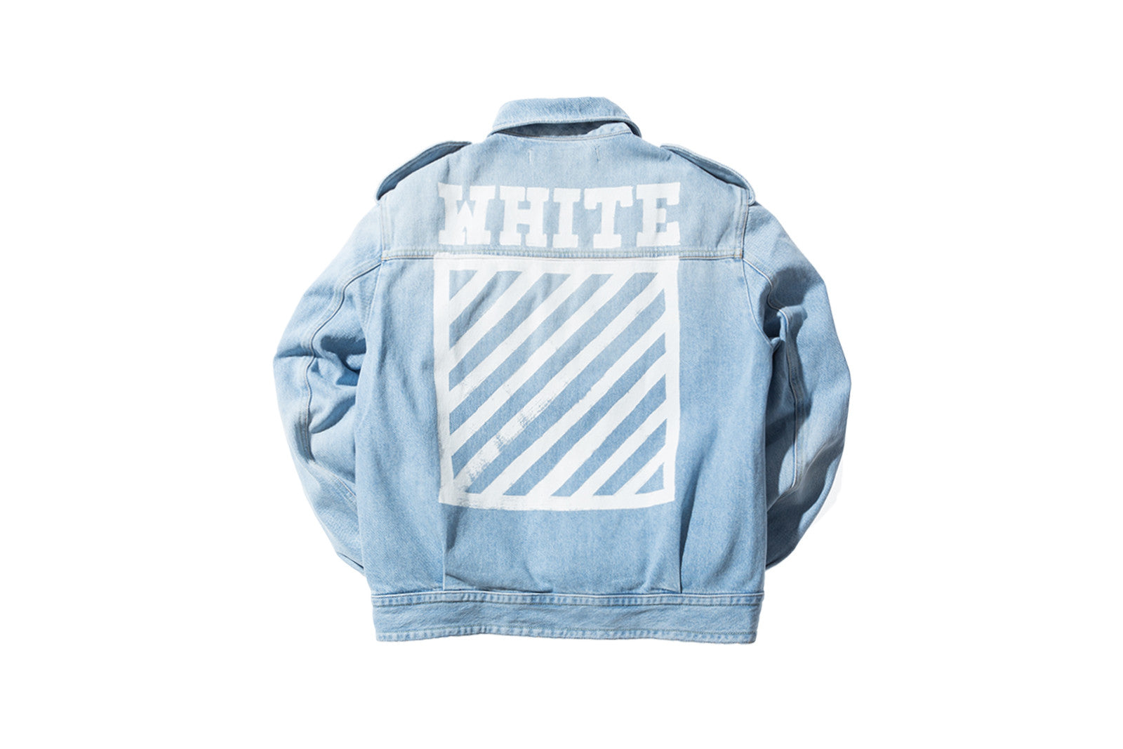 Off-White Denim Military Jacket Bleach - White