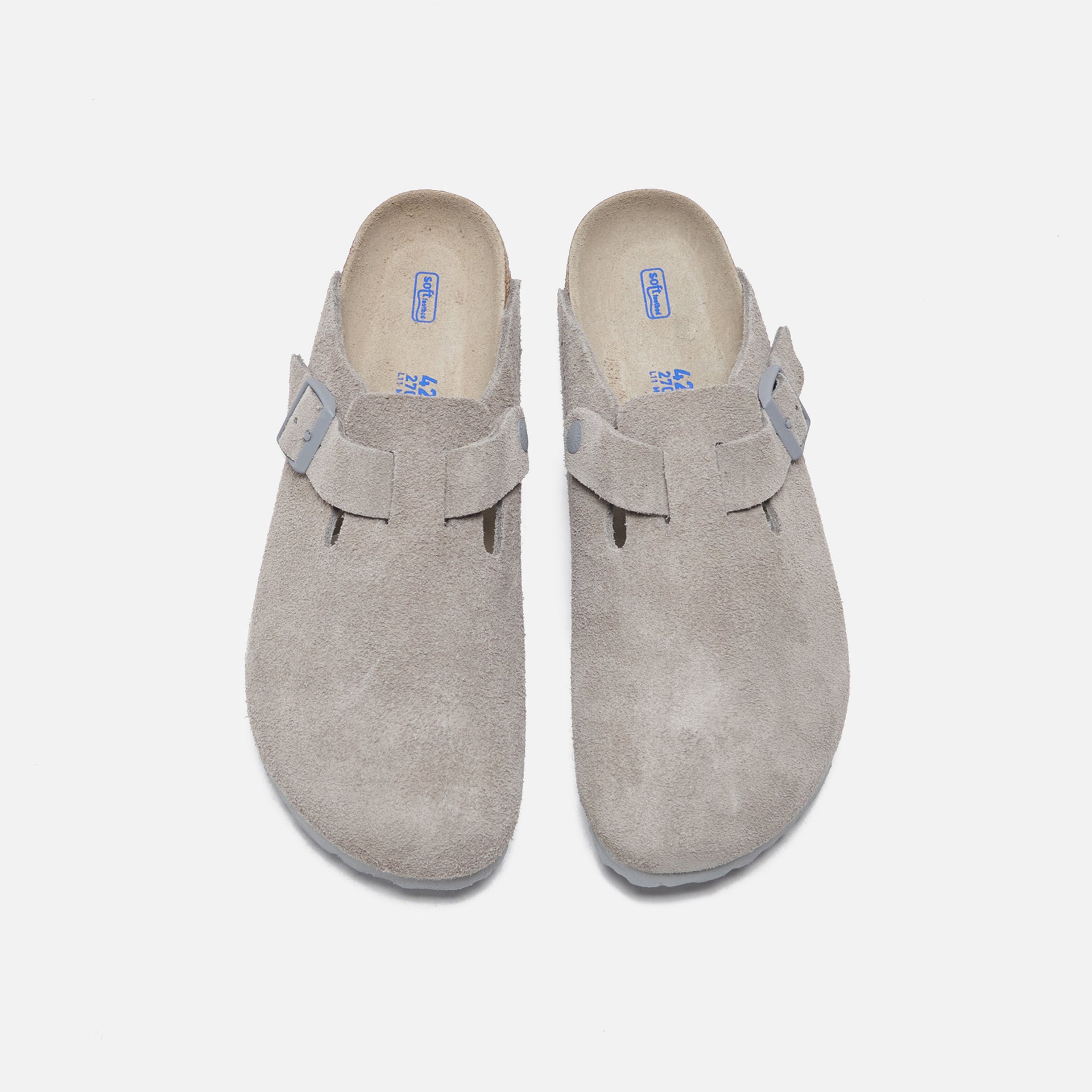 Birkenstock Boston SFB Stone Coin Suede - Grey