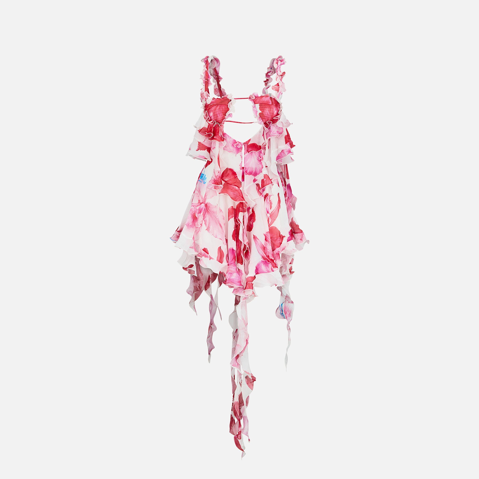 Glory ruffled cotton bra top in pink - The Attico