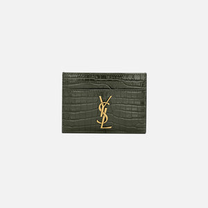 Saint Laurent YSL PCC 172Y Embossed Monogram Card Holder - Foliage Gre –  Kith