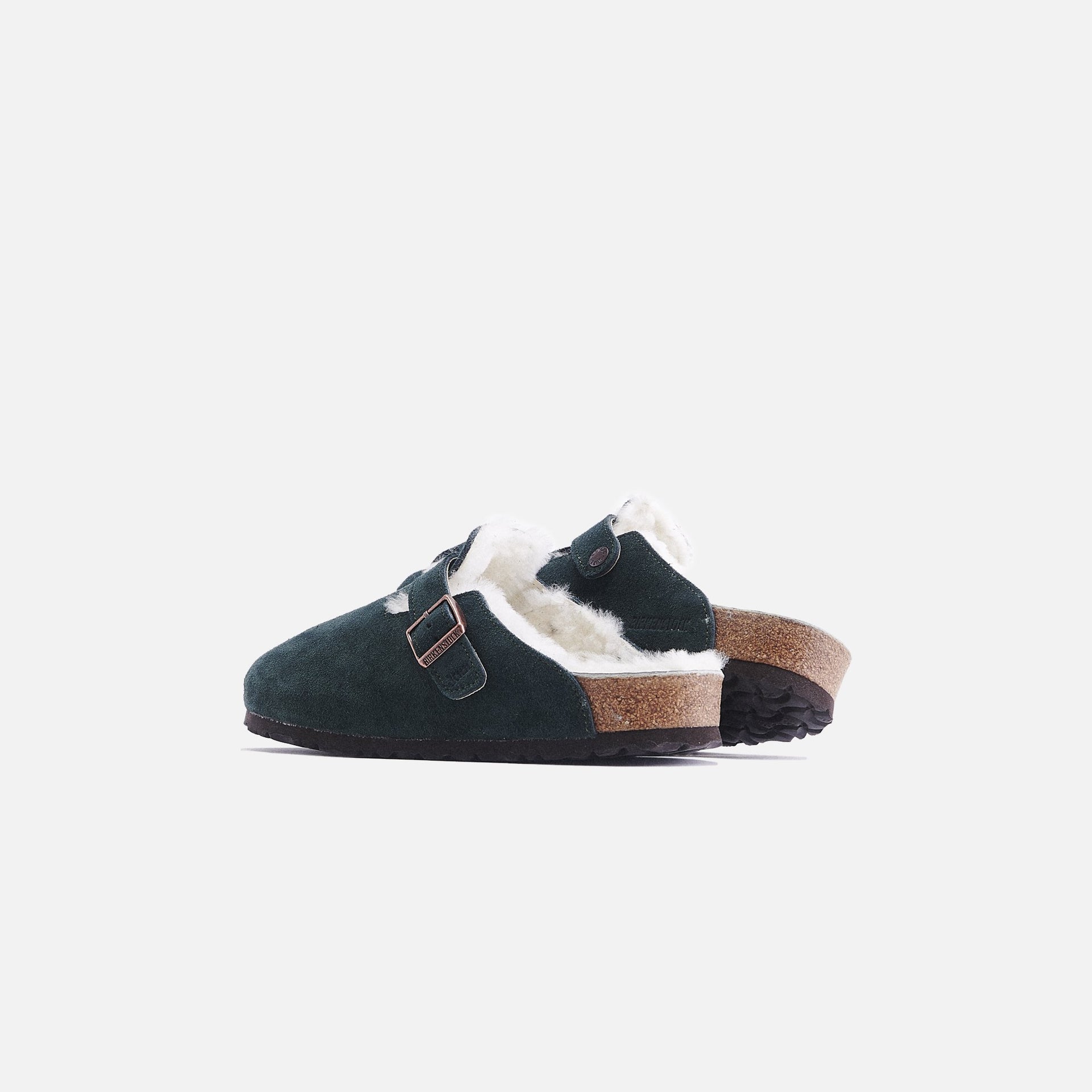 Kith Women for Birkenstock Boston Shearling - Scarab Green