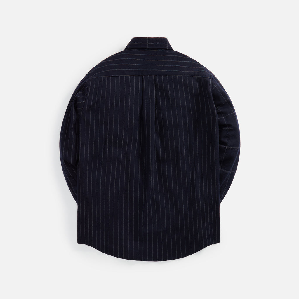 4S Designs Knit Button Down Check Stripe Combo Shirt - Navy – Kith