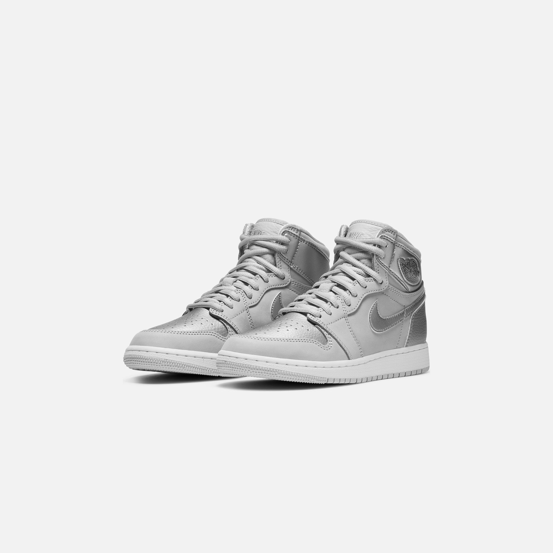 Nike Grade School Air Jordan 1 High OG - Neutral Grey / Metallic Silver / White