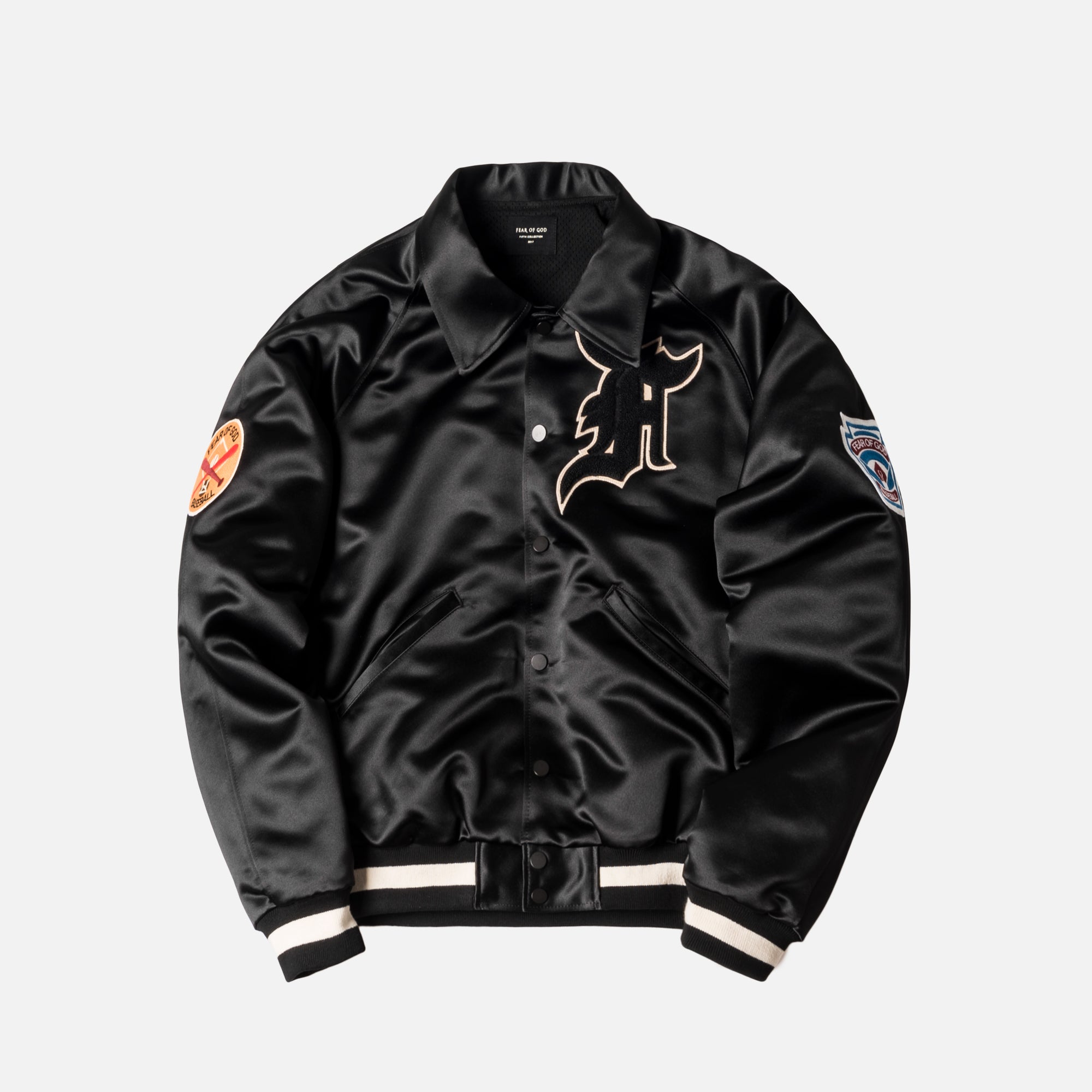 Fear of God 5th Collection Satin Manuel Baseball Coaches Jacket ...