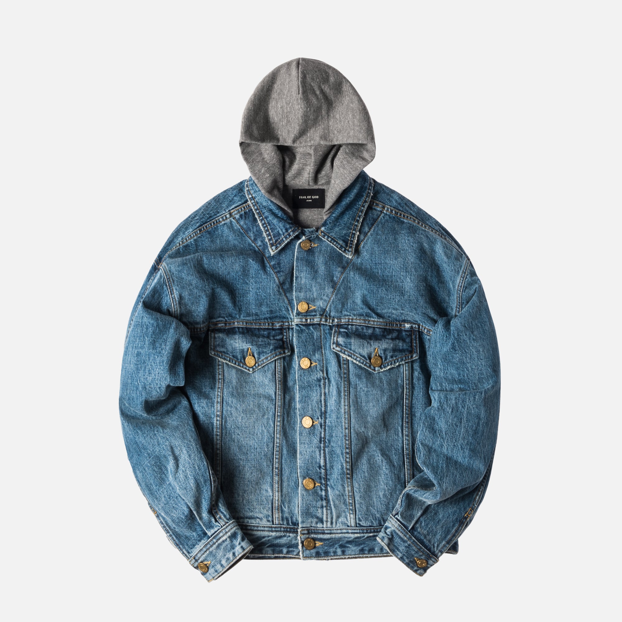 Fear of God 5th Collection Selvedge Denim Terry Hooded Trucker