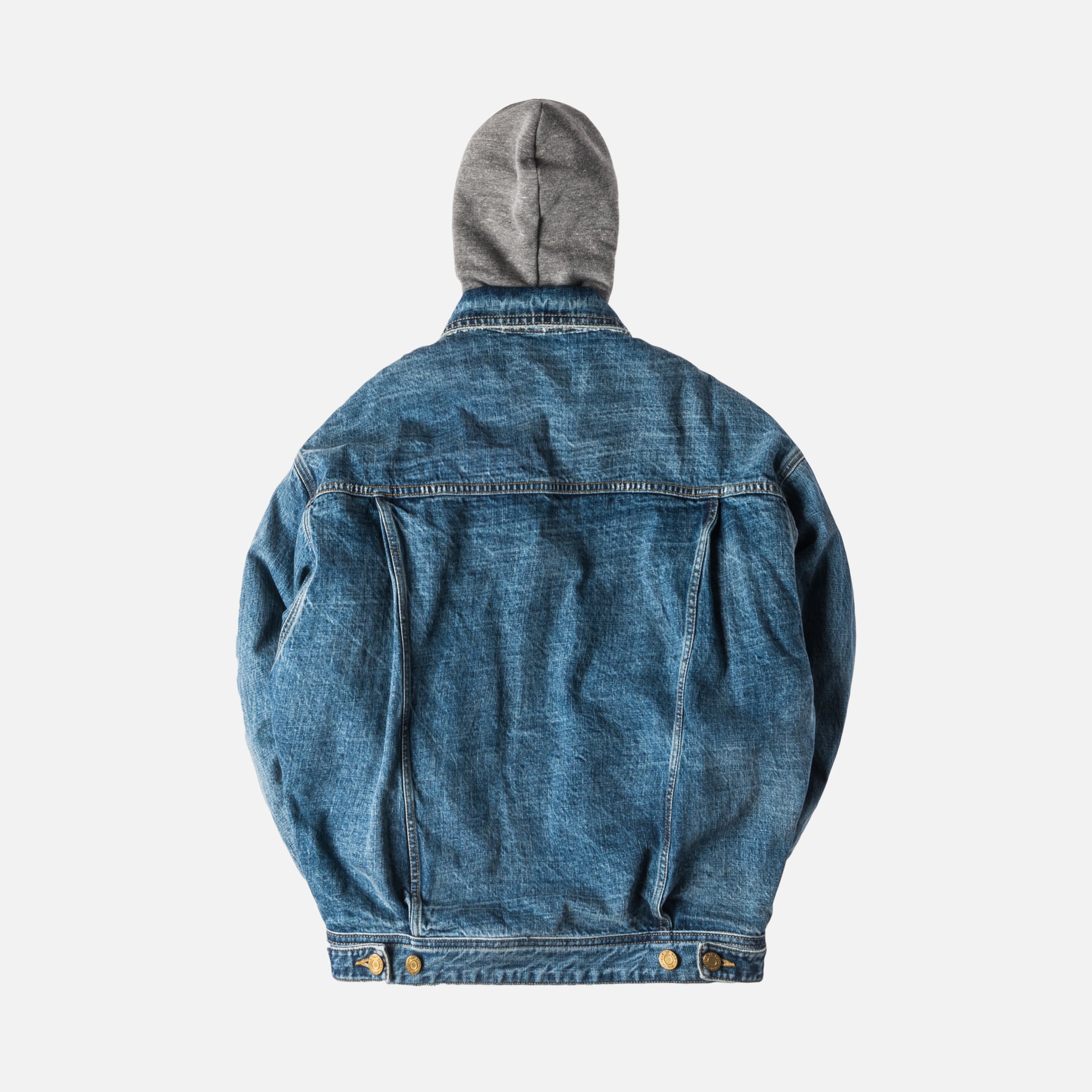 Fear of God 5th Collection Selvedge Denim Terry Hooded Trucker Jacket - Vintage Indigo