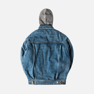 Fear of God 5th Collection Selvedge Denim Terry Hooded Trucker Jacket ...
