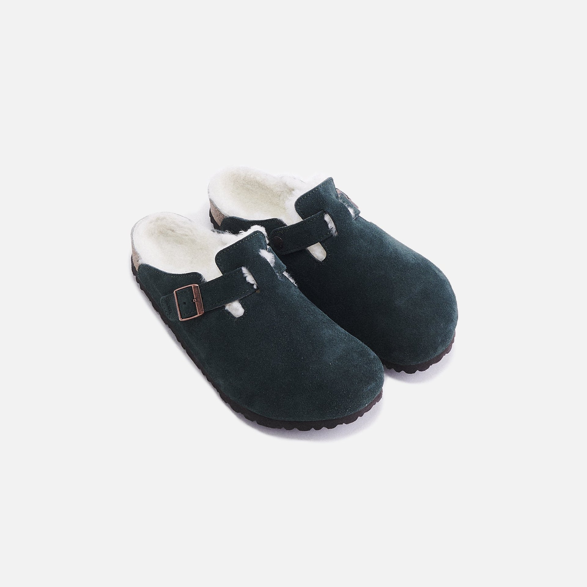 Kith Women for Birkenstock Boston Shearling - Scarab Green