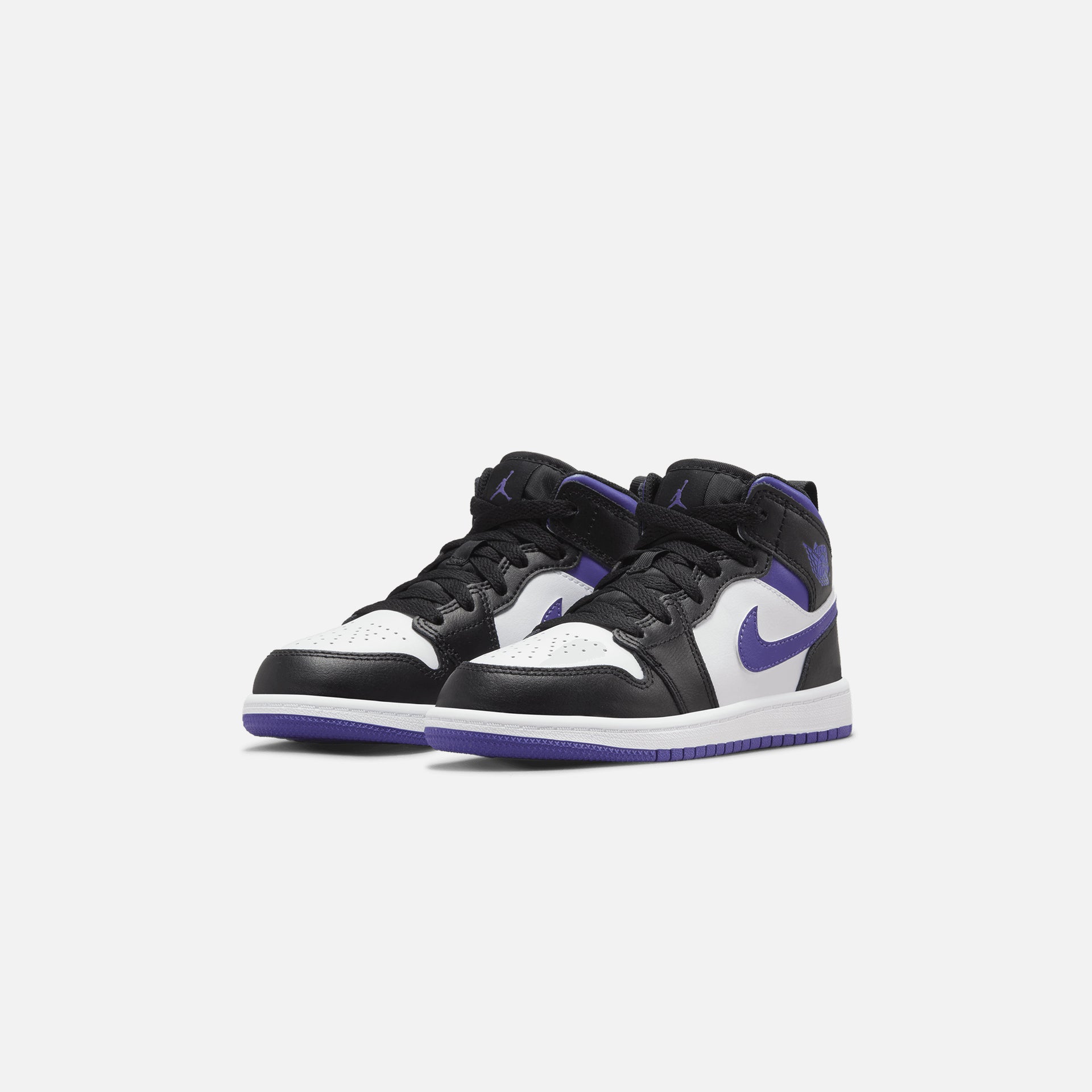 Nike Air Jordan Pre-School 1 Mid - Black / Dark Iris / White