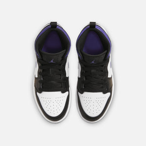 Nike Air Jordan Pre-School 1 Mid - Black / Dark Iris / White