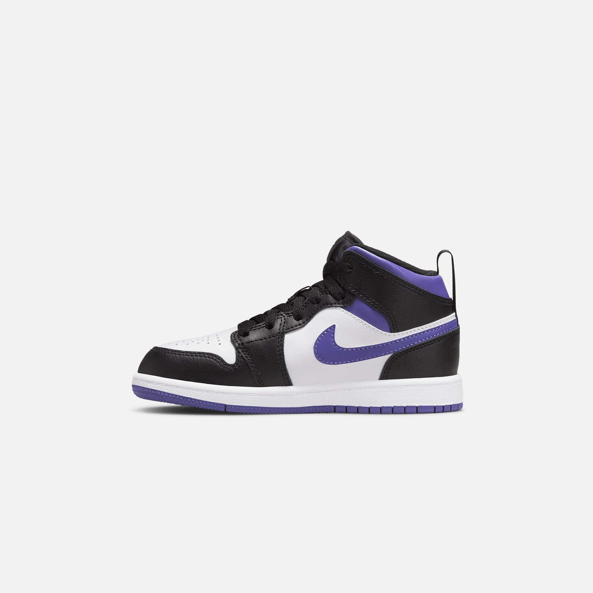 Nike Air Jordan Pre-School 1 Mid - Black / Dark Iris / White