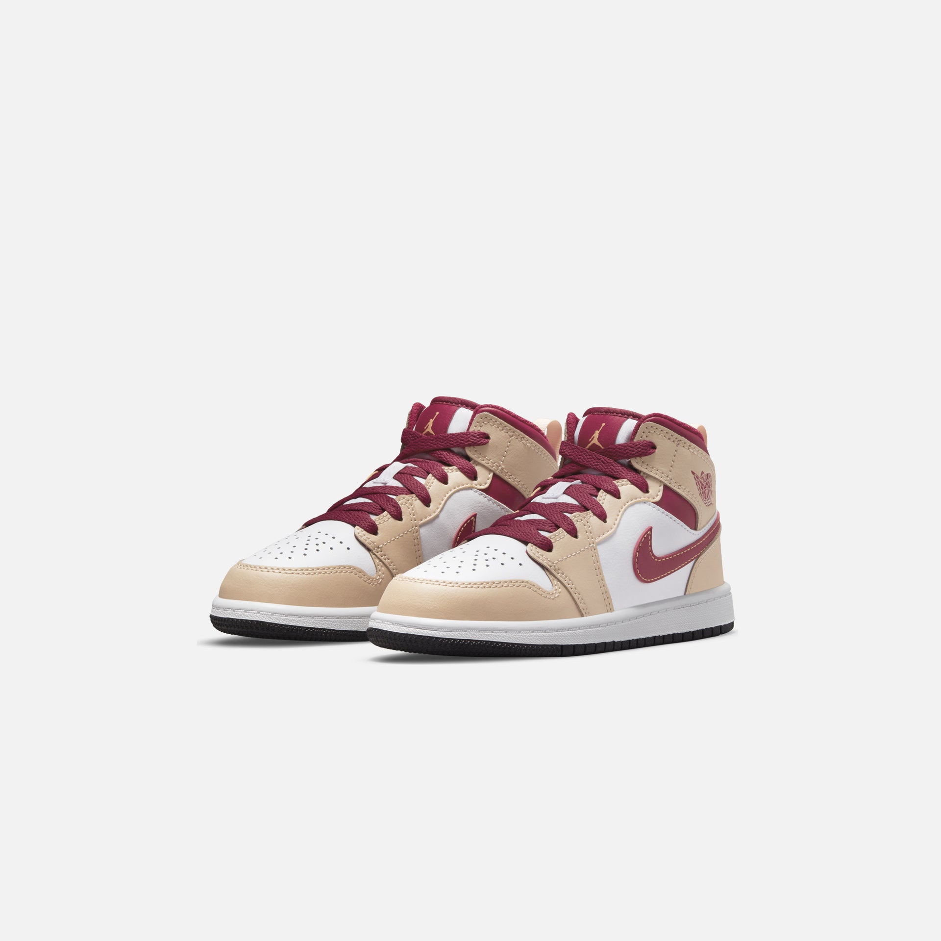 Nike Air Jordan 1 Mid - White Onyx / Light Curry / Cardinal