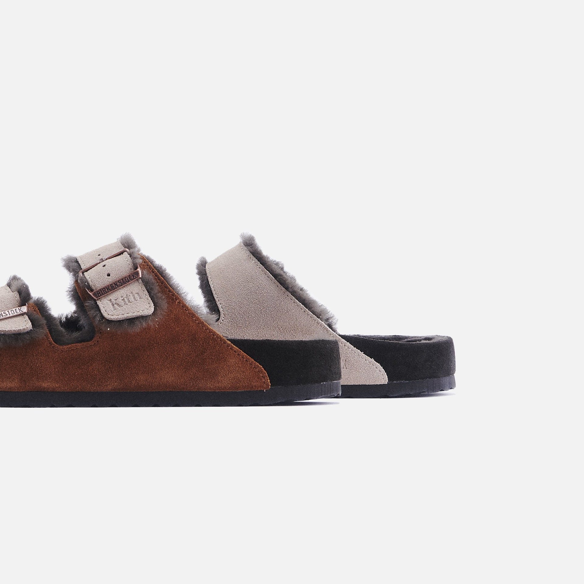 Kith Women for Birkenstock Arizona Shearling - Mink / Dark Brown