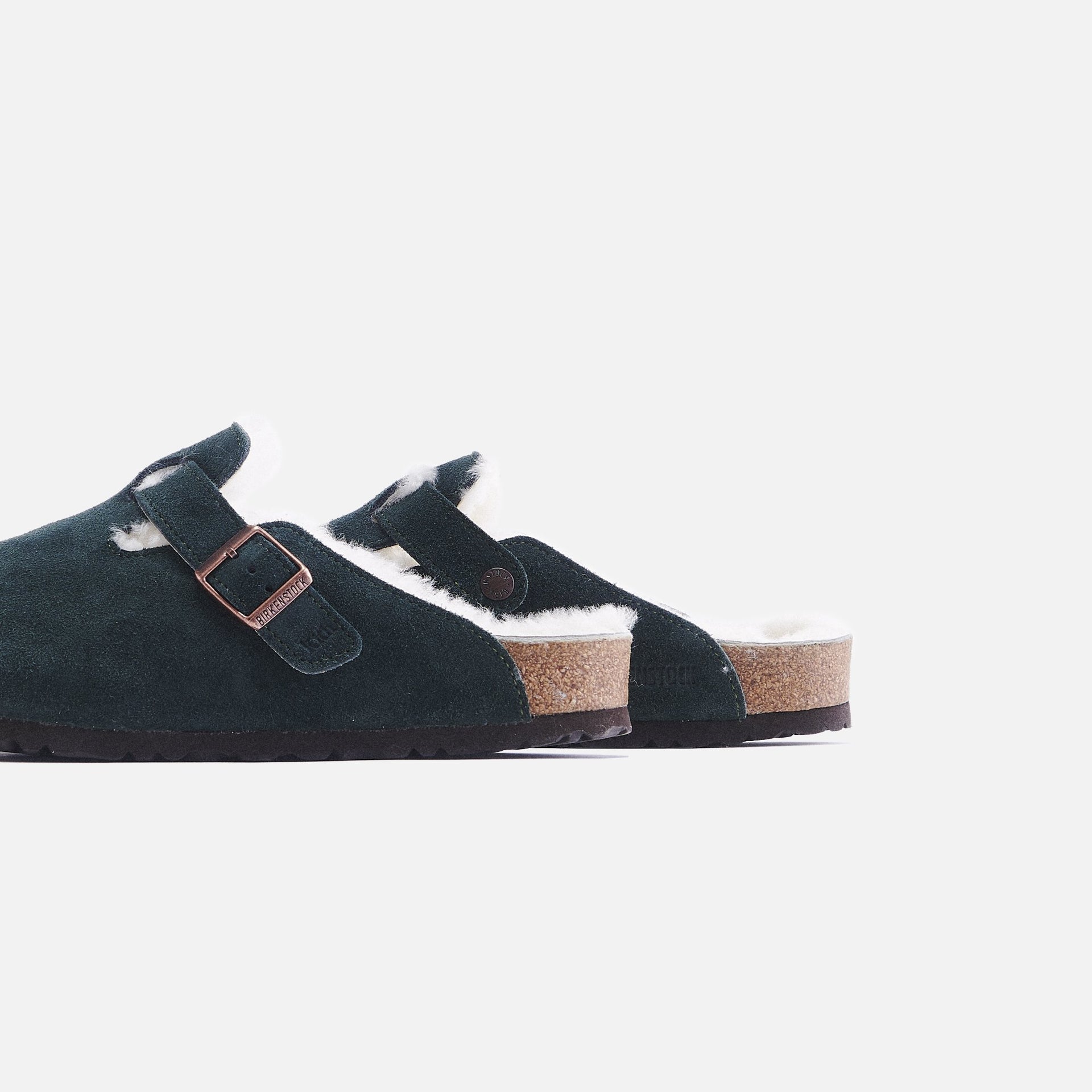 Kith Women for Birkenstock Boston Shearling - Scarab Green