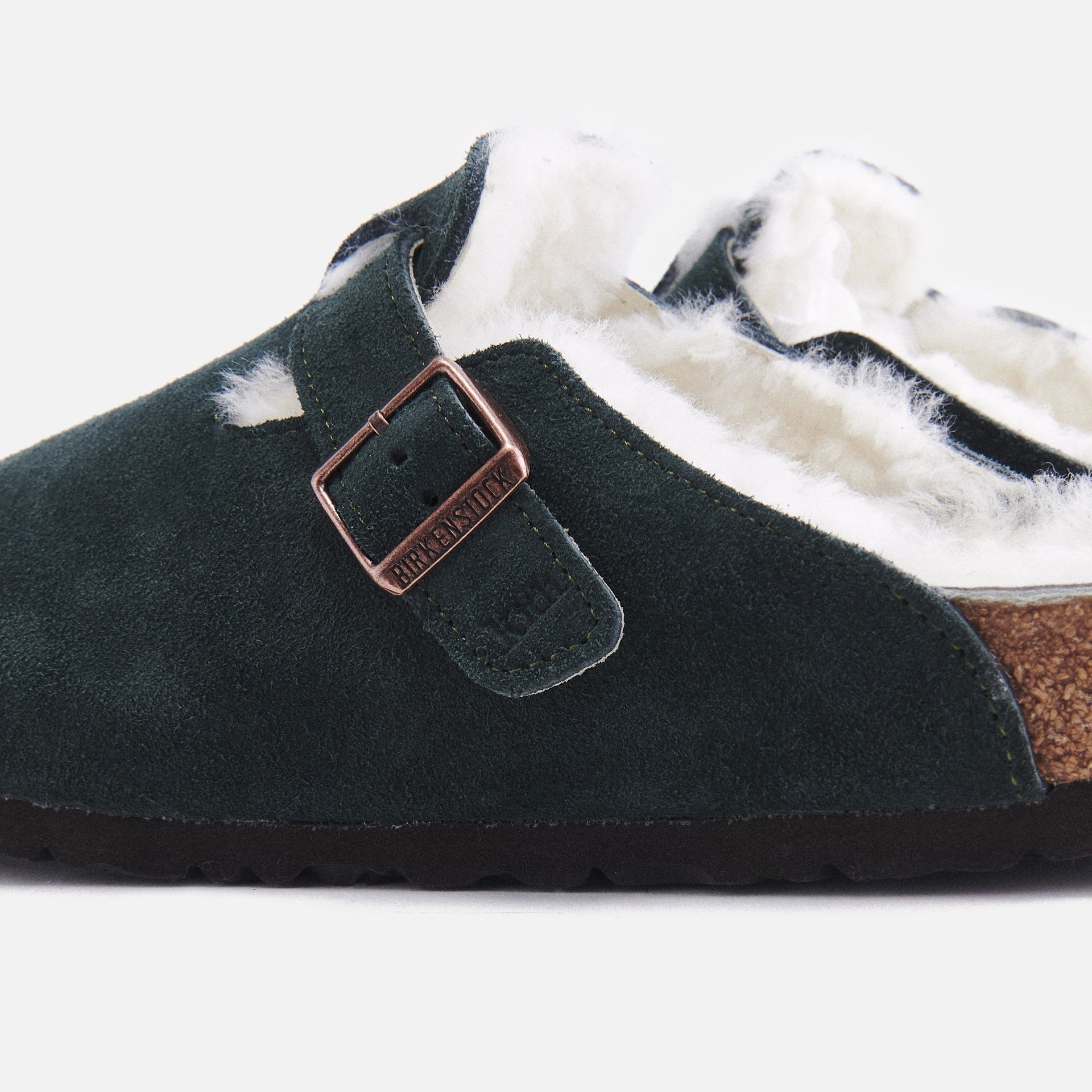 Kith Women for Birkenstock Boston Shearling - Scarab Green