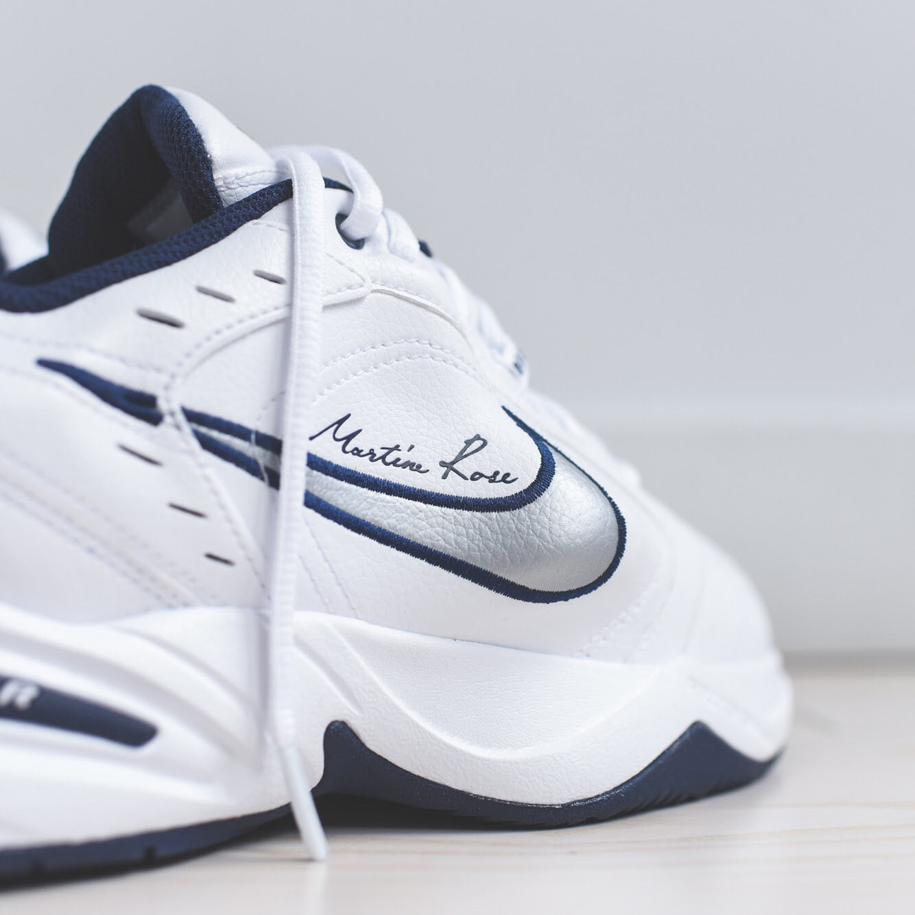 Nike x Martine Rose Air Monarch IV White Metallic Silver – Kith