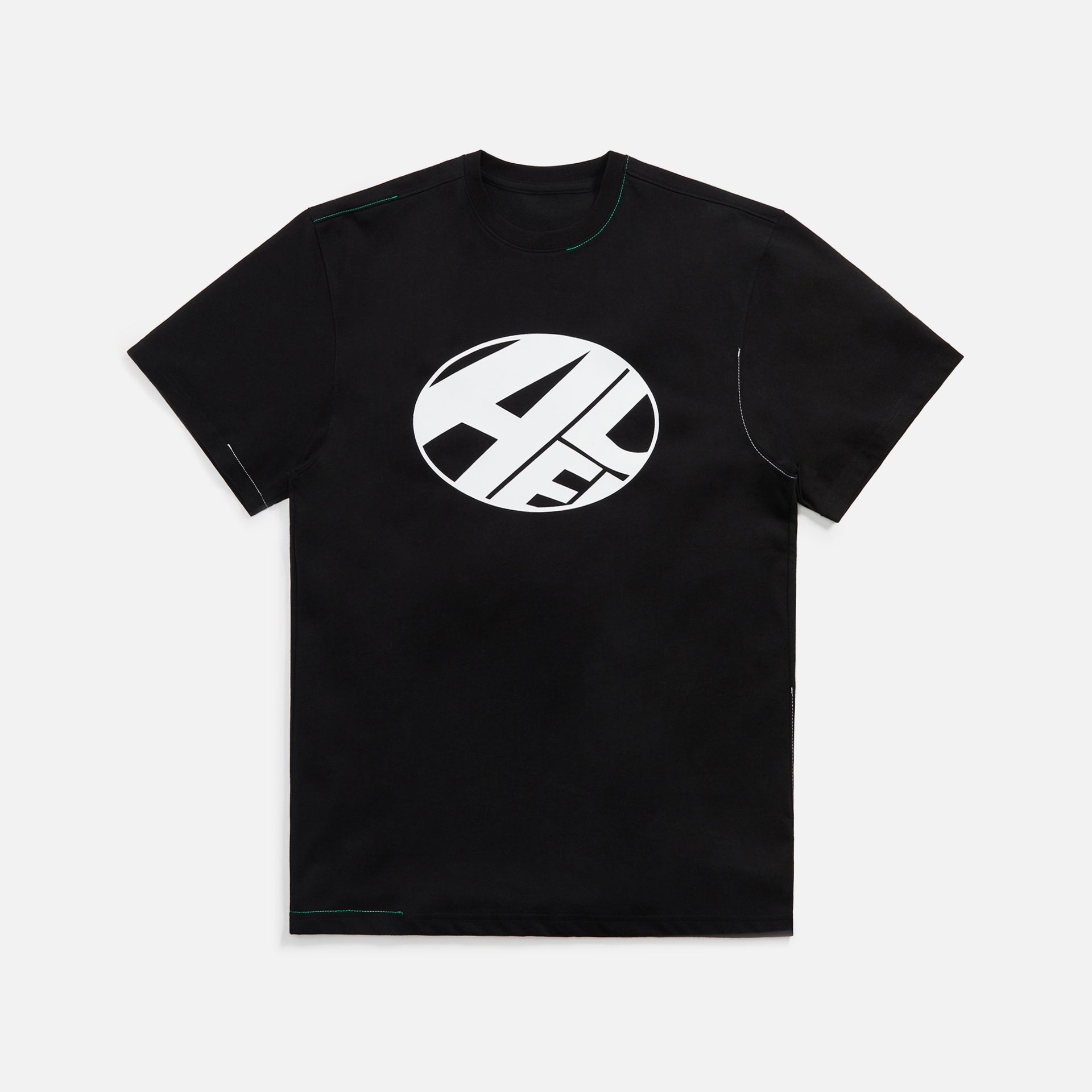 Ader Error Semi-Overfit Two-Color Stitch Tee - Black
