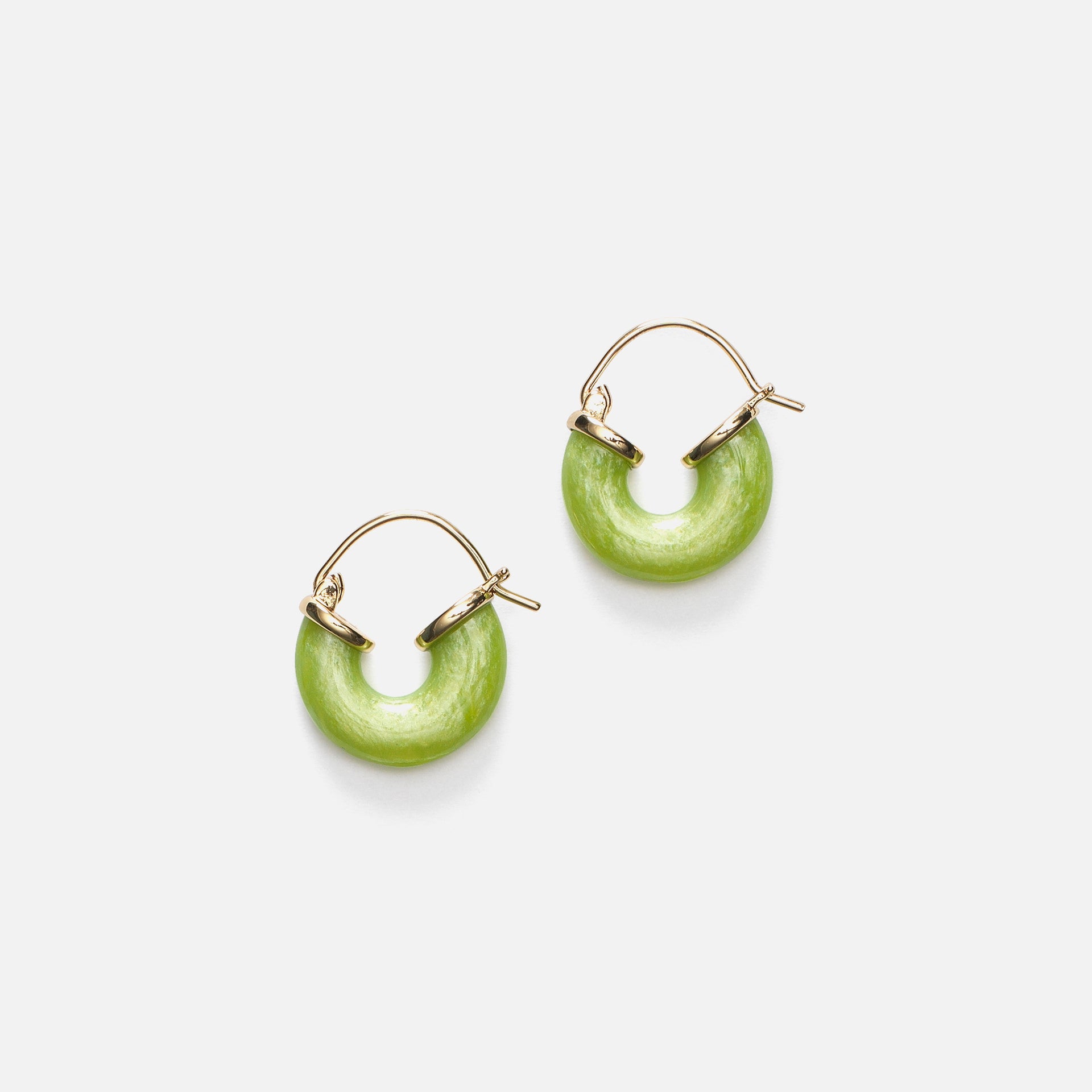 Anni Lu Petit Swell Hoop Earrings - Green Oasis