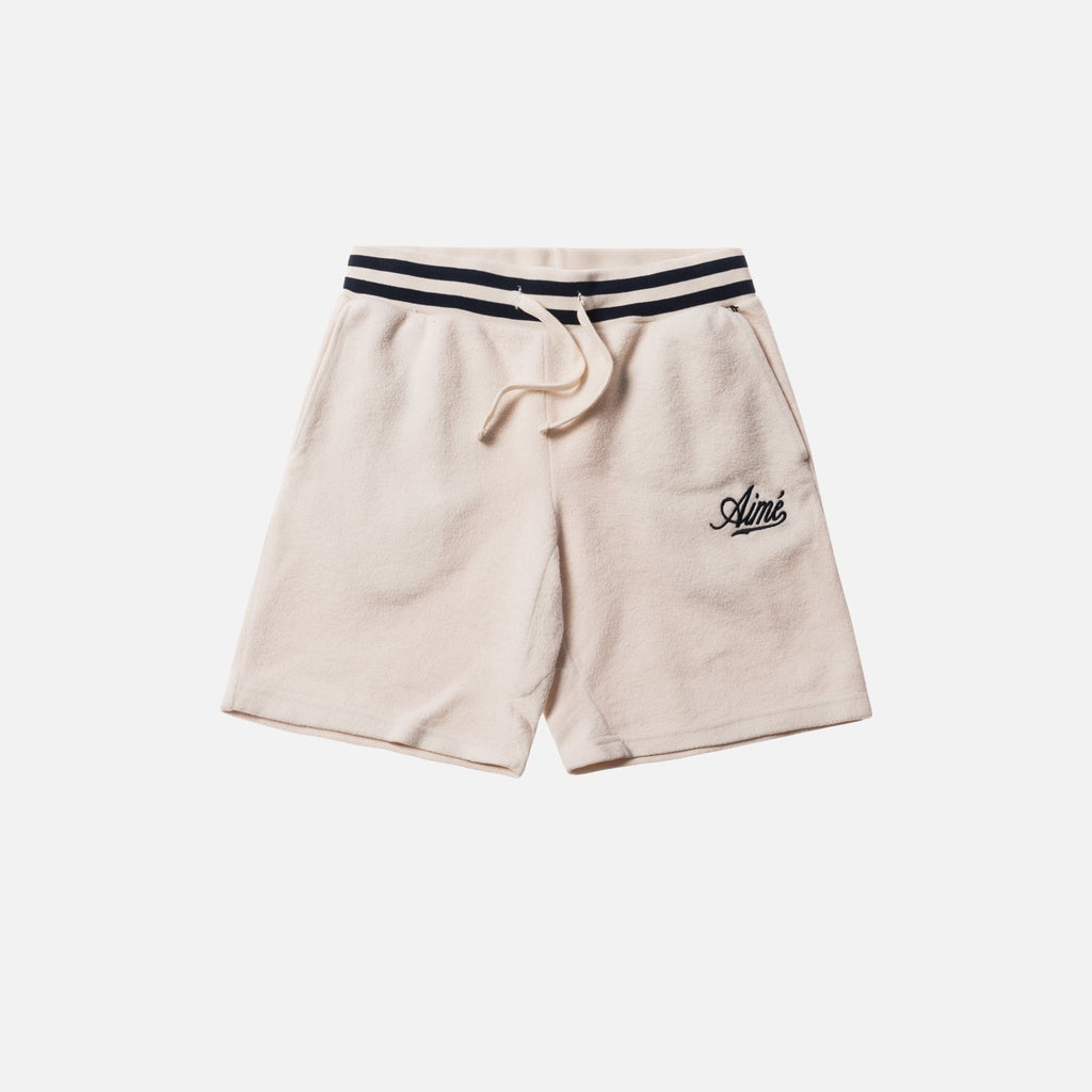 Aimé Leon Dore Reverse Fleece Shorts - Natural / Navy – Kith