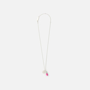 Ambush Pill Charm Necklace - Silver / Pink