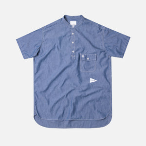 and wander PL Dungaree Short Sleeve Over Shirt - Blue