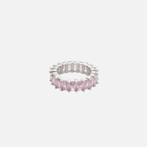 Amy Shehab Crystal Baguette Ring - Pink