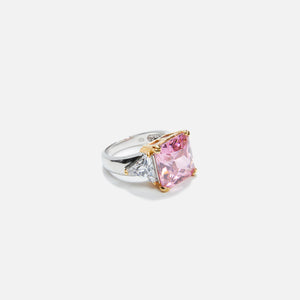 Amy Shehab Square Crystal Cocktail Ring - Pink