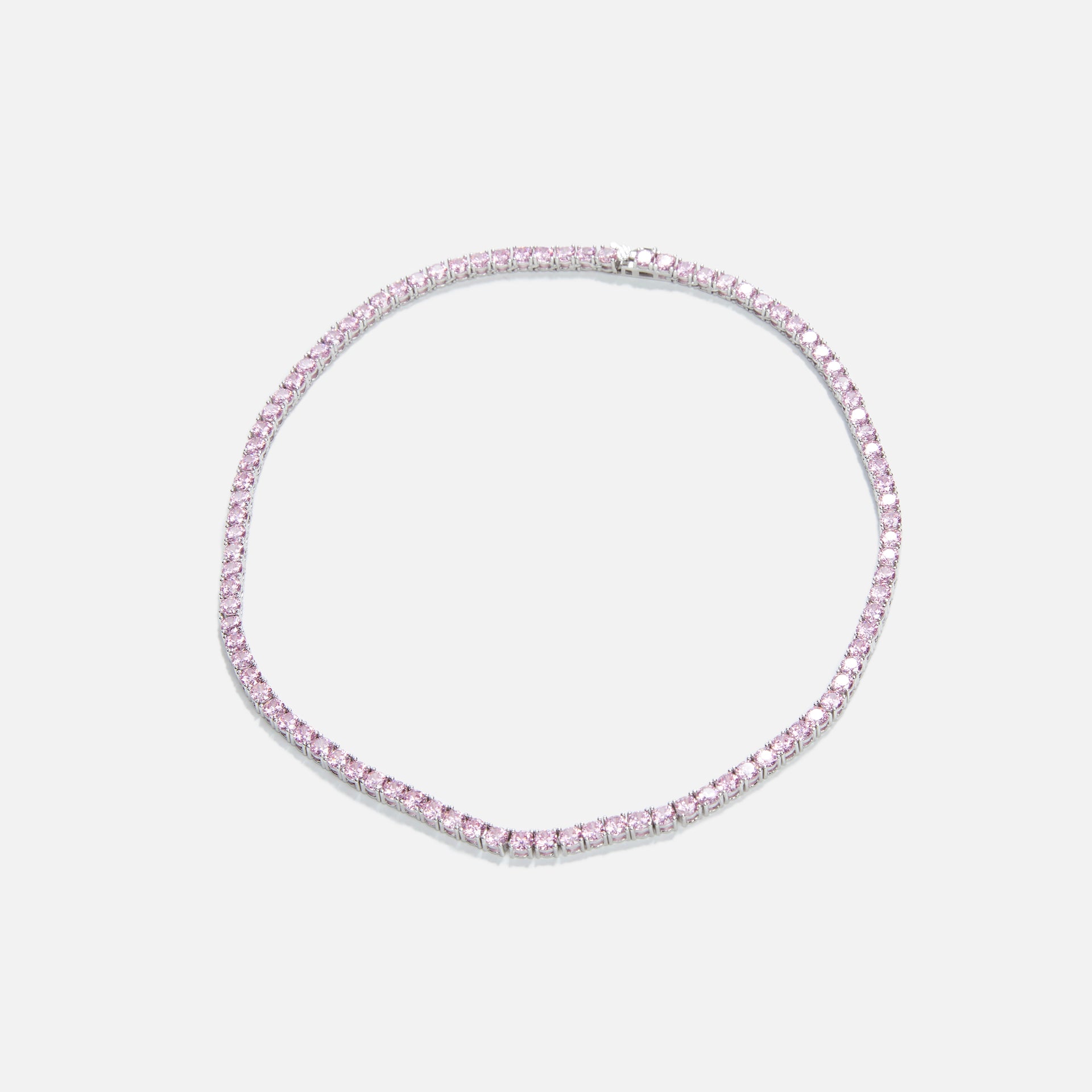 Amy Shehab Crystal Tennis Necklace - Pink