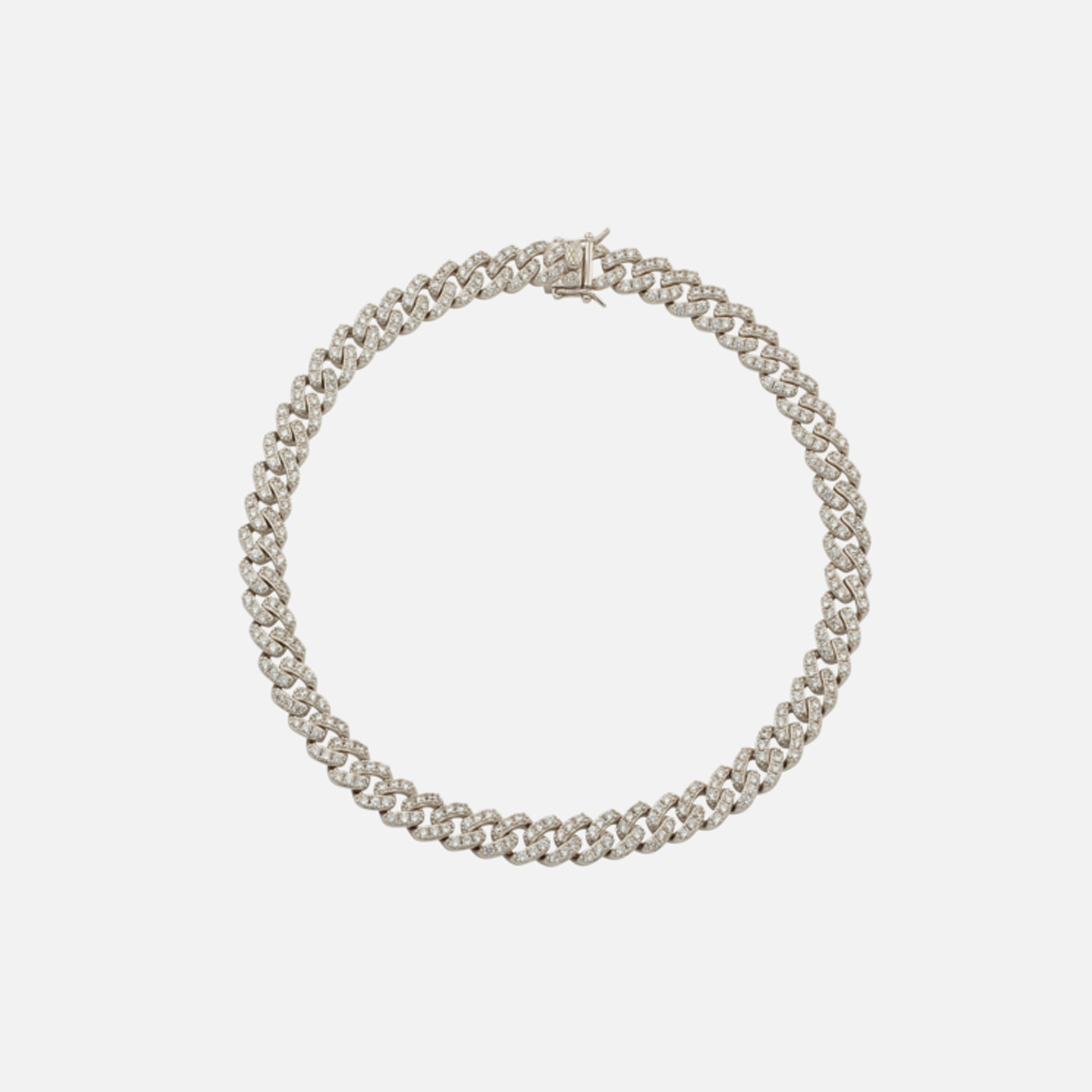 Amy Shehab Small Crystal Cuban Necklace - Silver