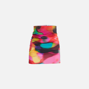 The Attico Gonna Mini Printed Lycra Gathered Skirt - Multicolor