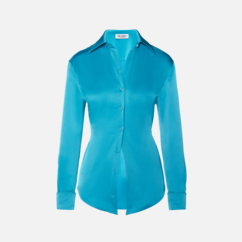 The Attico Lily Top - Capri Blue
