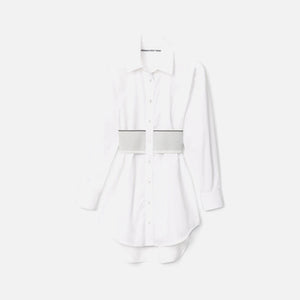 Alexander Wang Logo Elastic Shirt Dress - White