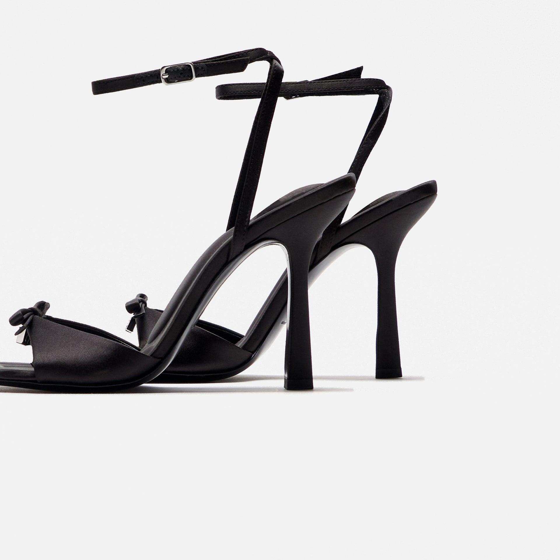 Alexander Wang Dahlia 105 Bow Sandal - Satin Black