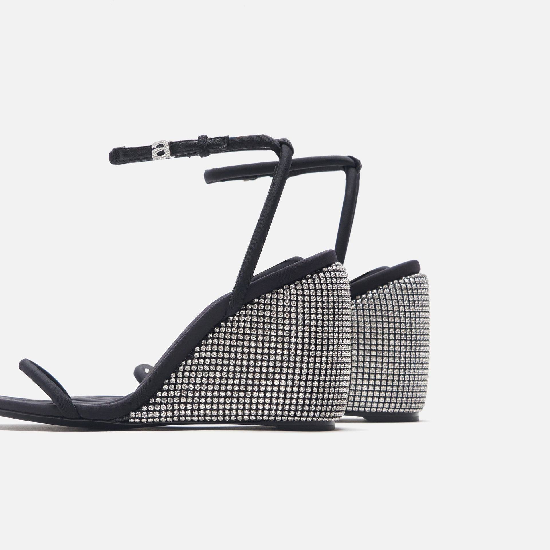 Alexander Wang Dahlia 95 Crystal Wedge Sandal - Black