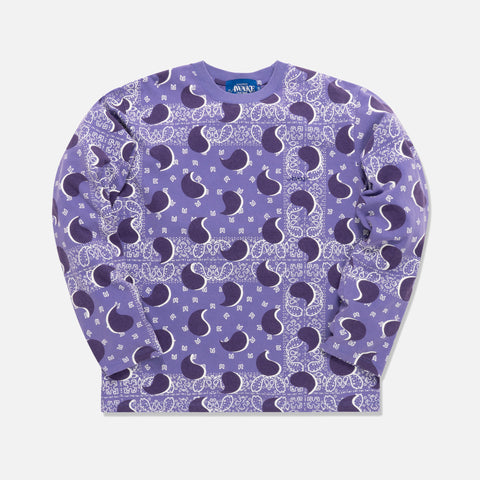 Awake Big Paisley L/S Tee - Sapphire