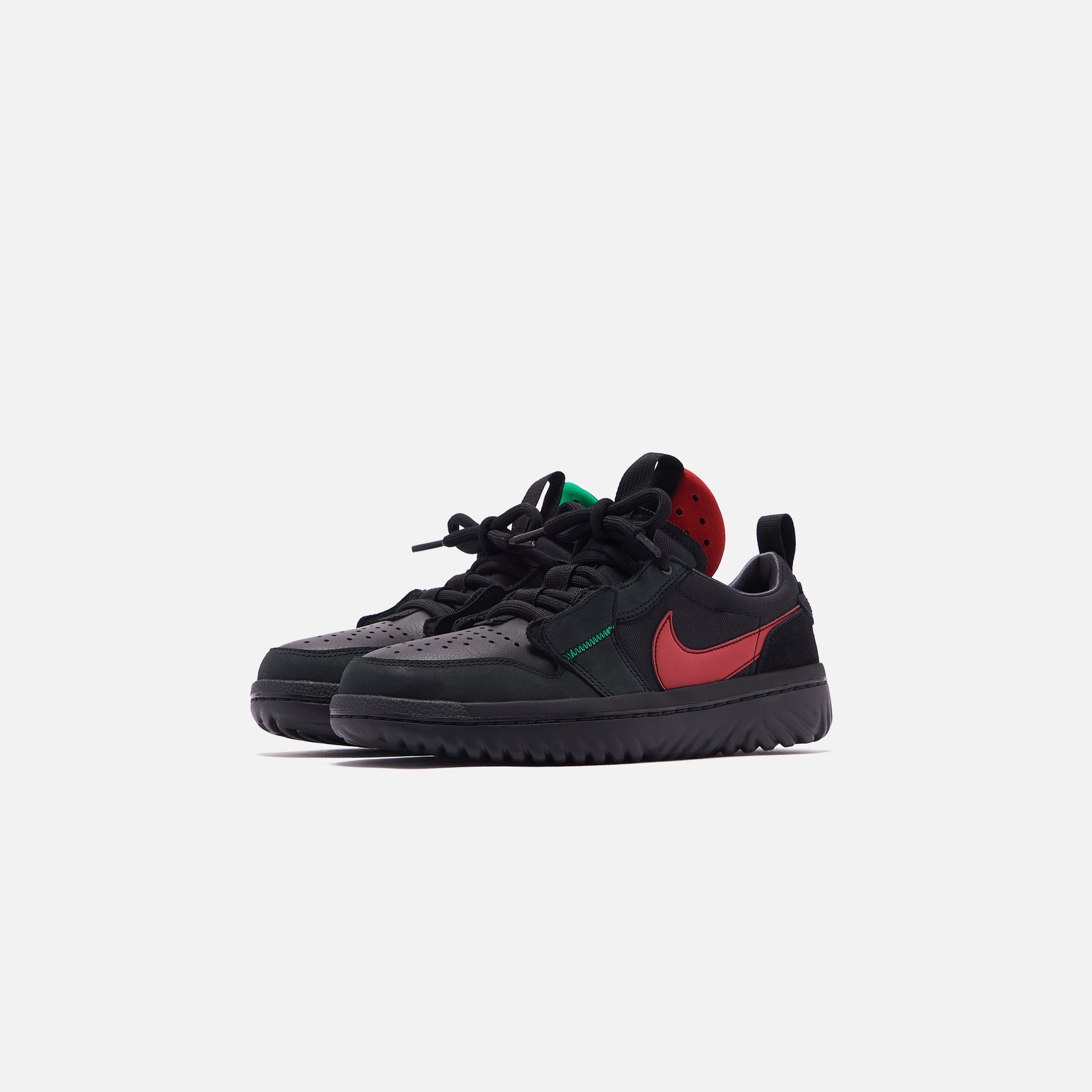 Nike Air Jordan 1 Low React Fearless - Black / Varsity Red / Lucky Green