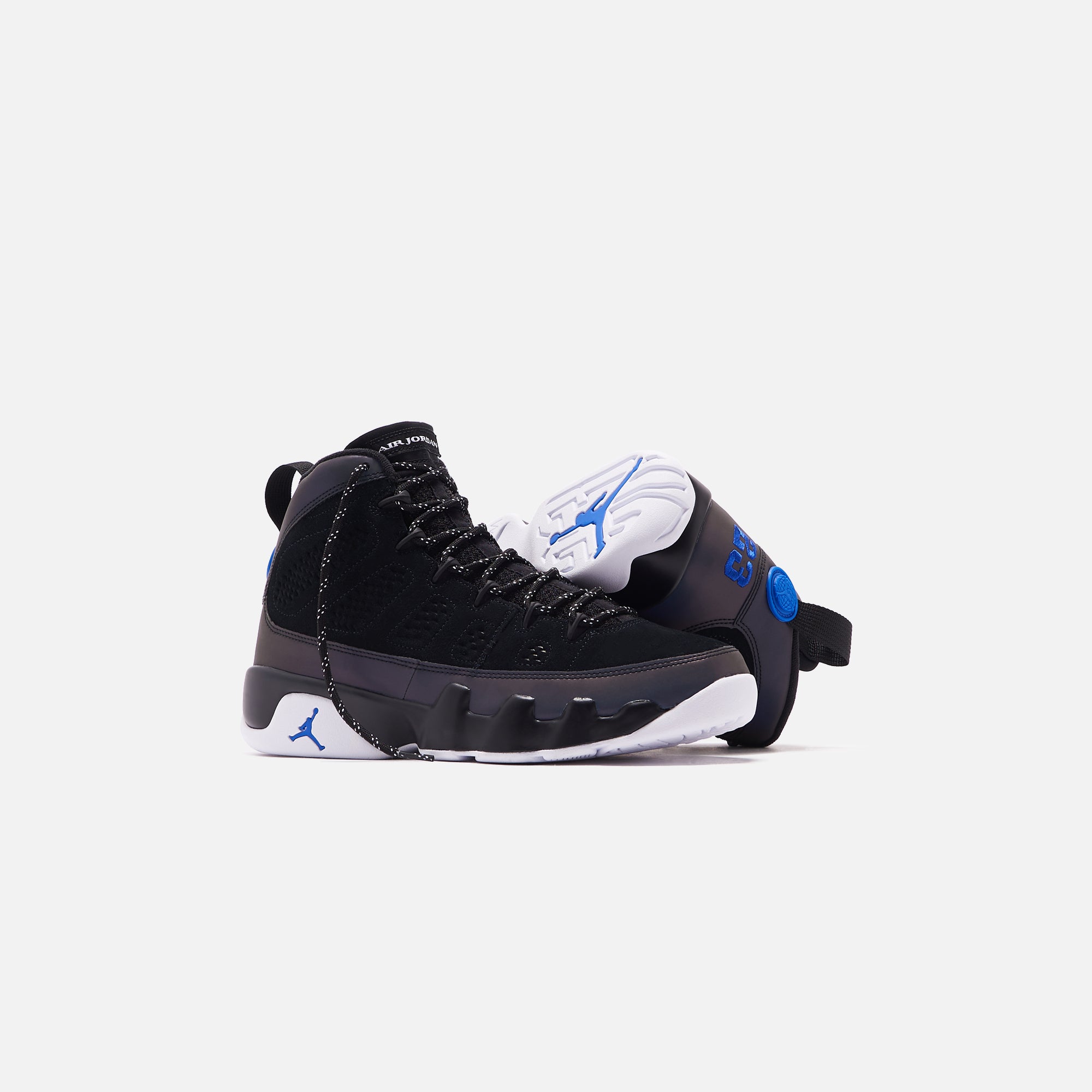 black white racer blue jordan 9