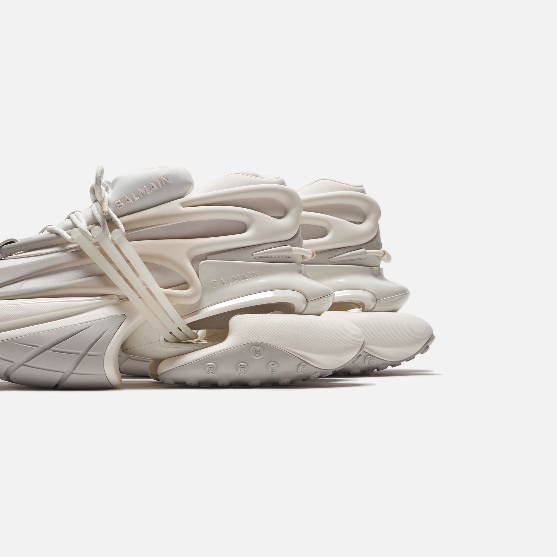 Balmain Unicorn Neoprene and Calfskin Leather Sneaker - White