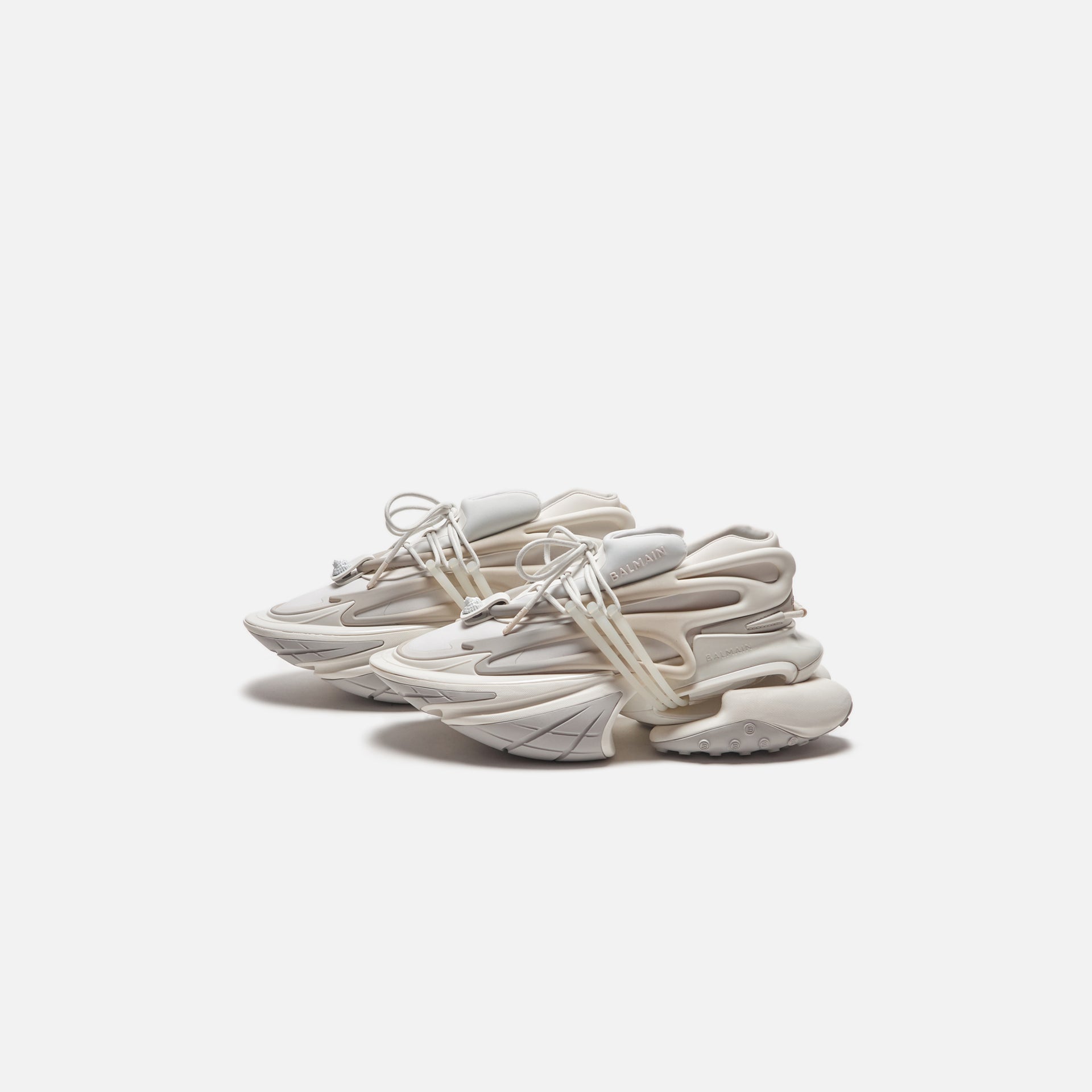 Balmain Unicorn Neoprene and Calfskin Leather Sneaker - White