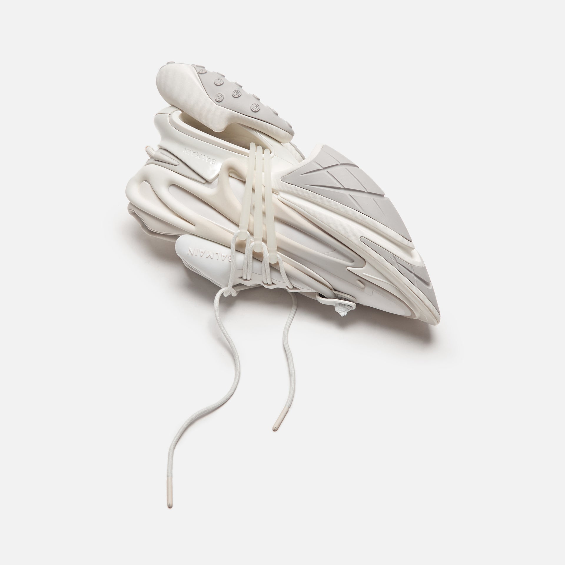 Balmain Unicorn Neoprene and Calfskin Leather Sneaker - White