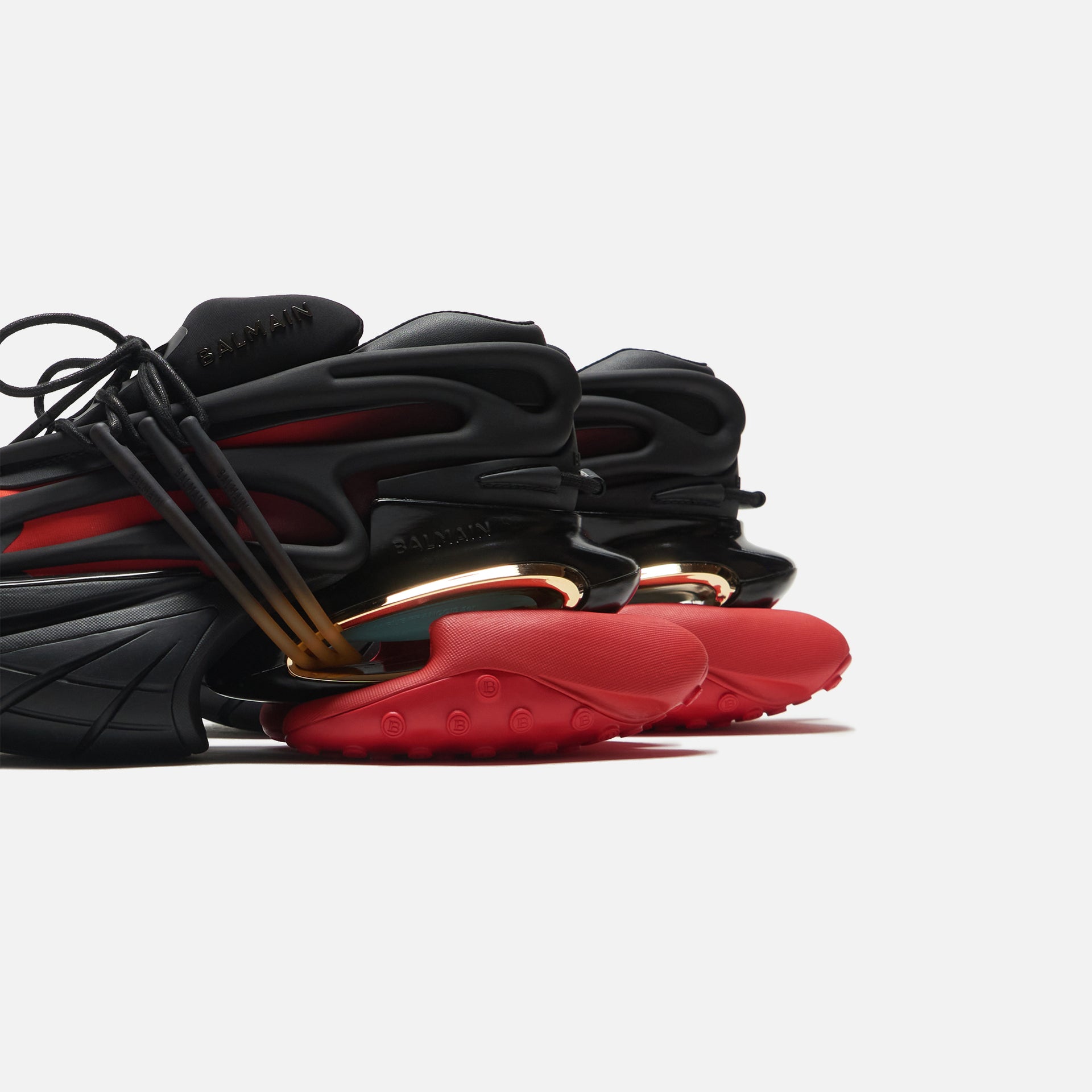 Balmain Unicorn - Neoprene / Calfskin Noir / Rouge