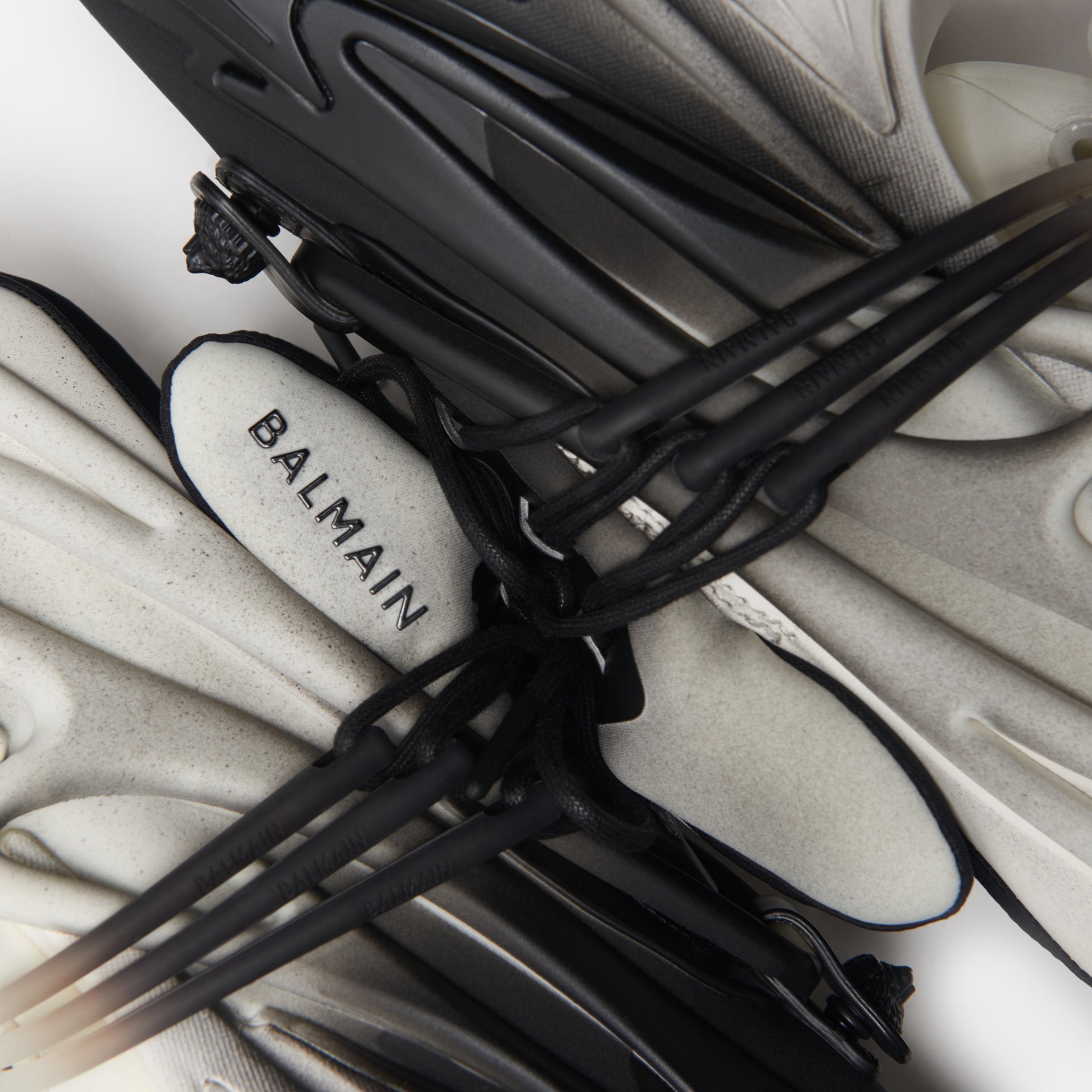 Balmain Unicorn - Neoprene / Rubberized Leather Blanc Noir / White