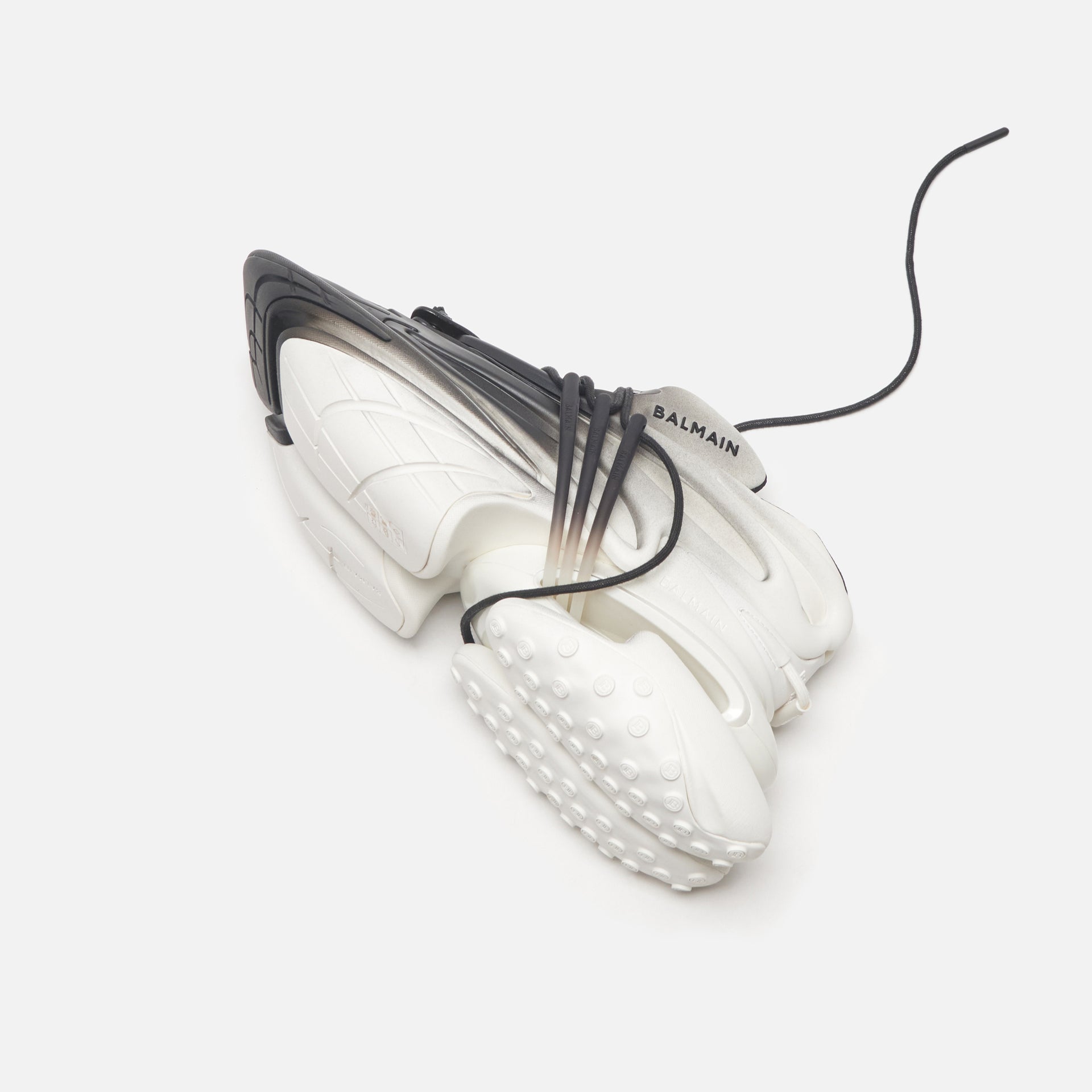 Balmain Unicorn - Neoprene / Rubberized Leather Blanc Noir / White