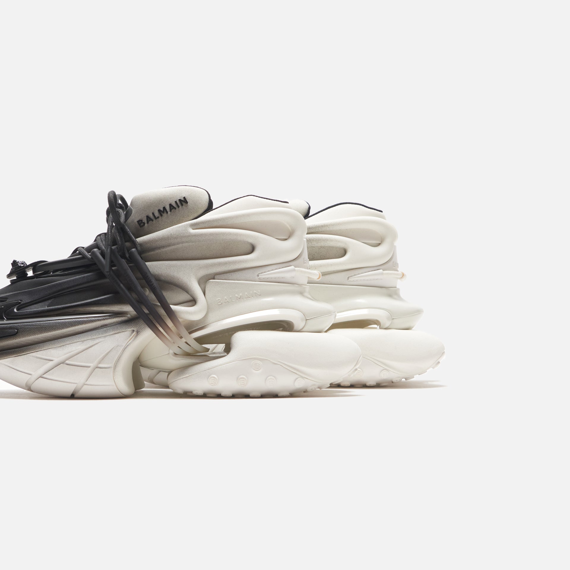 Balmain Unicorn - Neoprene / Rubberized Leather Blanc Noir / White