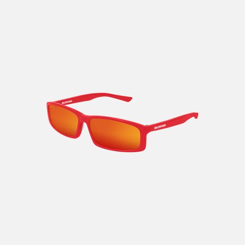 Balenciaga Small Rectangle Frame Sunglasses - Red