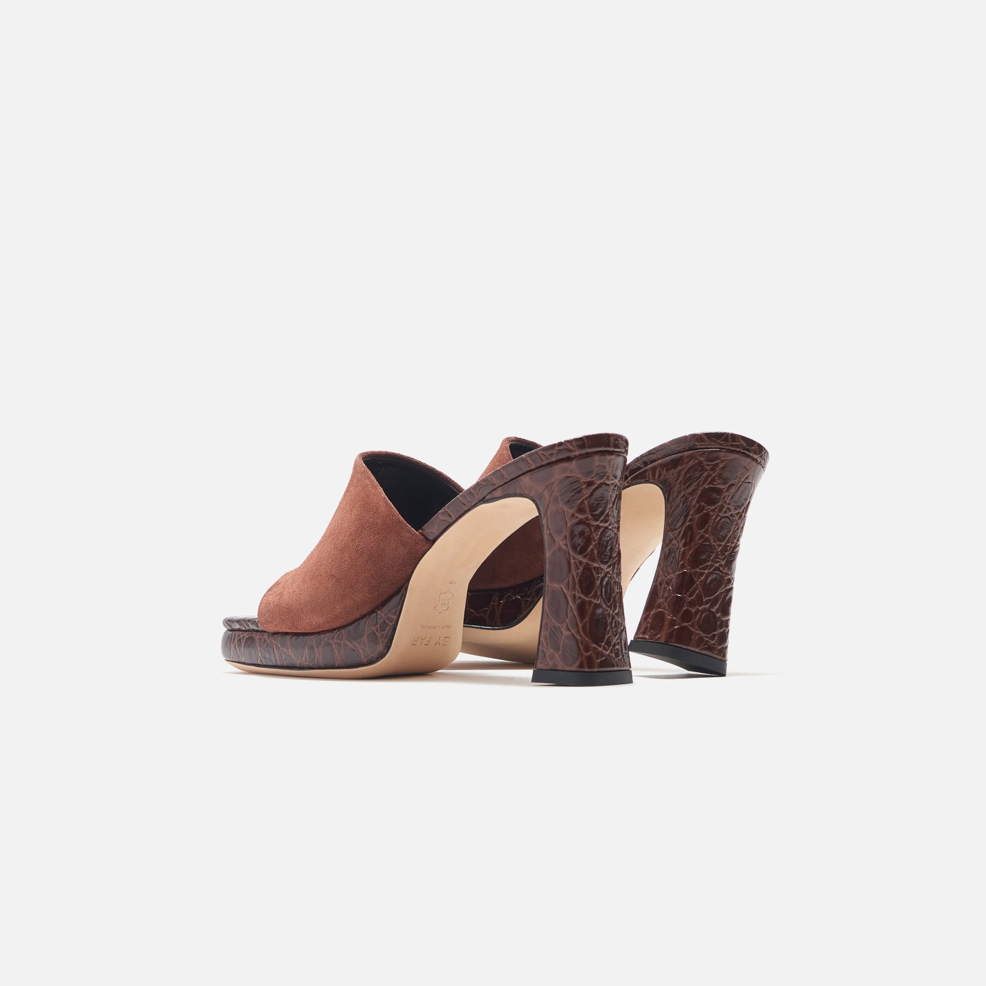 By Far Beliz Sequoia Croco and Suede Leather - Brown