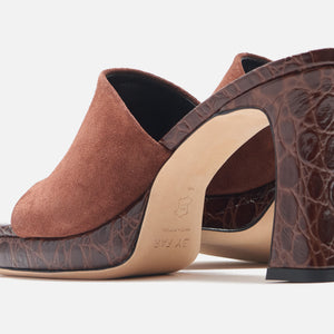 By Far Beliz Sequoia Croco and Suede Leather - Brown