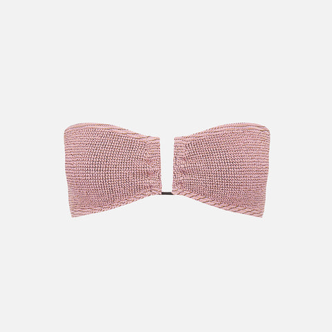 Bond Eye Blake Bandeau Bikini Top - Blush Lurex